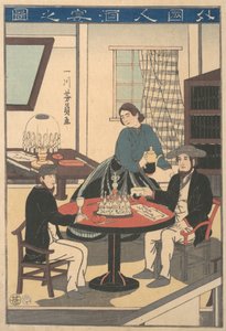 Bir Yabancının Şarap Partisi Gaikokujin shuen no zu, isimsiz bir diziden ..., 10. ay, 1860.