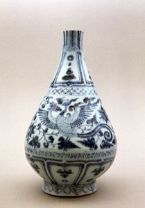 Mavi ve beyaz vazo, Yuan Hanedanlığı (1206-1368) (seramik)