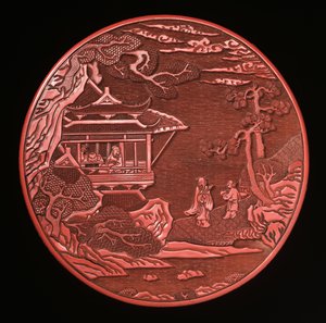 Dairesel Oymalı Cinnabar Sandığı ve Kapağı (laklı ahşap) (ayrıca bkz. 272180 ve 272181)