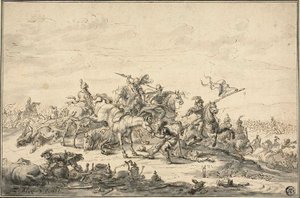 Atlılarla Savaş Sahnesi by Zacharias Blyhooft