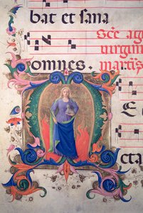 Missal 515 f.13v Bir müzik notasından St. Agnes