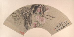 Şeftali Çiçekleri ve Şakayık, yak. 1860. by Zhao Zhiqian