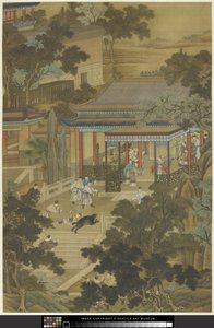 Jieyu İmparatoru Bir Ayıdan Savunuyor, c.1740 (kağıt üzerinde mürekkep ve renk) by Zhidao Cheng