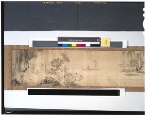 Nehir Boyunca Balıkçıların Yaşamı, 18. yüzyıl (ipek üzerine mürekkep ve renk, el kaydırma) by Zhou Shanguan