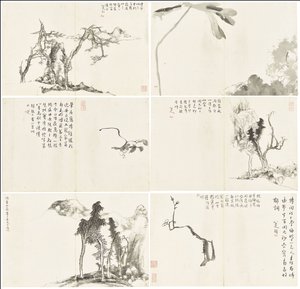Manzaralar ve Çiçekler, altı yapraklı albüm by Zhu da Bada Shanren