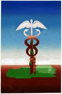 Bir caduceus, yaklaşık 1930 by . .