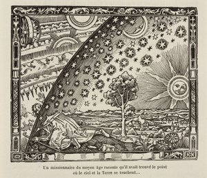 Bir ortaçağ misyoneri, gökyüzünün ve dünyanın temas ettiği noktayı bulur by Frederick (attr. to) Barnard