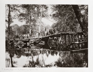Chickahominy, Virginia, ABD, c 1862 üzerinde askeri bir köprü by Ferdinand Georg Waldmuller