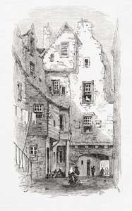 Eski bir yakın, Canongate, Edinburgh, İskoçya by . .