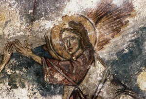 Angel, Agios Georgios Bizans kilisesindeki fresk, Apodoulou, Girit, Yunanistan (fotoğraf) by Georg Carl Heinrich Dollmann