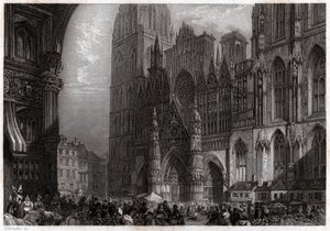 1850 dolaylarında Cathedrale de Rouen (gravür) by . .