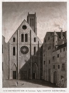 Sainte Genevieve Kilisesi, 19. yüzyılın başlarında (gravür) by . .