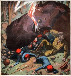 Çocuklara yıldırım çarptı. Çocuklar gök gürültüsüne çarptı. by Ferdinand Georg Waldmuller