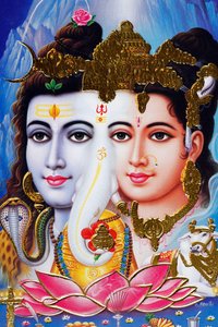 Hindu tanrısı Shiva ve tanrıça Parvathi. by . .