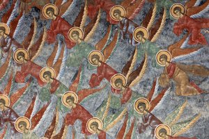 Manastır (manastirea Sucevita). Kilise. Dış. Kuzey duvarı. Duvar resimleri. by . .