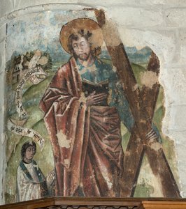 Parish kilisesi (Bizim Leydi Bölge Kilisesi). İç mekan. Koro. Duvar boyama. by . .