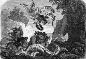 Perseus, Gorgon ile savaşıyor by . .