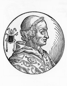 John V (635-686) portresi, 82. Katolik Kilisesi Papası 685, gravür