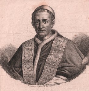 Papa Gregory XVI (1765-1846), gravür ve burin, canlı çizimden portresi, Roma, 5 Şubat by William Walcutt