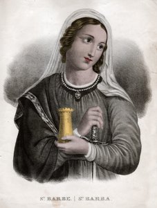 Sainte Barbe, yaklaşık 1850 (gravür) by . .