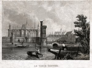 Eski Louvre, 19. yüzyıldan başlayarak (gravür) by . .