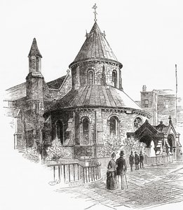 Tapınak Kilisesi, Londra, İngiltere, burada 19. yüzyılda görüldü. by . .