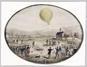 İlk halka açık balon tırmanışı, 5 Haziran 1783 by Frederick (attr. to) Barnard