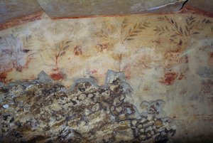 Ağaçlar, fresk, Mavi Şeytanlar Mezarı, Tarquinia Nekropolü (UNESCO Dünya Mirası Listesi, 2004), Lazio, İtalya, Etrüsk uygarlığı, MÖ 5. yy (fotoğraf) by Georg Carl Heinrich Dollmann