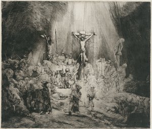 İki Hırsız Arasında Çarmıha Gerilen İsa (Üç Haç) by Rembrandt van Rijn