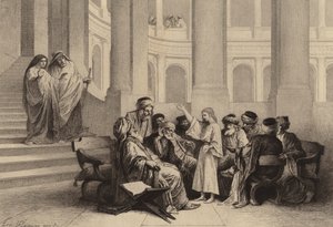 Doktorların ortasında İsa by after Albert Robida