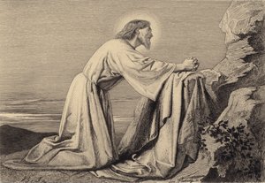 İsa dua ediyor by after Albert Robida