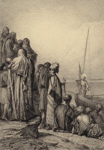 İsa bir Gemide öğretiyor by after Albert Robida