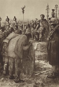 Bir İmparator, Barbar Şeflerinin Teslimiyetini Alır by after Amedee Forestier