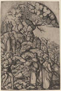 Aziz Filippo Benizzi Bir Dilenciyi İyileştiriyor by after Andrea del Sarto