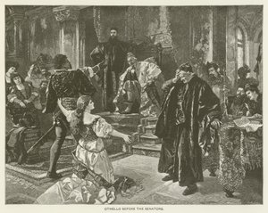 Othello senatörlerin huzurunda by after Carl Ludwig Friedrich Becker