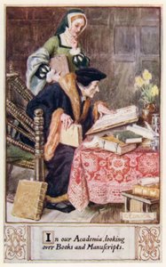 Akademimizde Kitaplara ve El Yazmalarına Bakmak by after Charles Edmund Brock