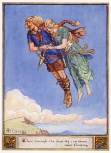 Sonra berrak gökyüzünde iki form süzülerek geldi by after Charles Edmund Brock