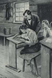 Abraham Lincoln yazmayı öğreniyor by after Charles Mills Sheldon