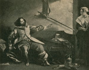Her Adamda Mizahta Kaptan Bobadil rolünde Charles Dickens by after Charles Robert Leslie