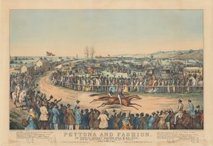 Peytona ve Moda: 20.000 Dolara Büyük Maçlarında. Birlik Kursu Üzerinden L.I. 13 Mayıs. 1845, Peytona kazandı. Zaman 7:39 3/4, 7:45 1/4 by after Charles Severin