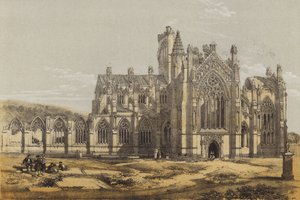 Güneyden Melrose Manastırı (chromolitho)