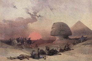 Keops Piramidi ve Sfenks, Giza, Mısır yakınlarındaki