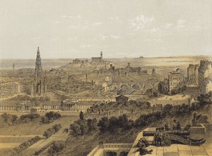 Kaleden Edinburgh manzarası (chromolitho)