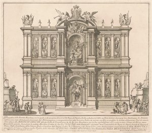 1746 Chinea için Seconda Macchina: Napoli Krallığı Toprakları by after Francisco Preciado de la Vega Miguel