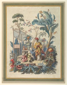 Çin Tarzı Sahnelerin 7. Plakası by after Francois Boucher
