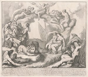 1741 Chinea için Prima Macchina: Muhteşem Muhteşemliğin Alegorisi by after François Hutin Miguel de Sorellò