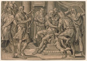 David Saul'dan Önce Arp Çalıyor by after Frans Floris