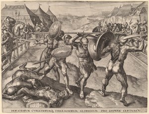 Horatii ve Curiatii Savaşı by after Frans Floris I