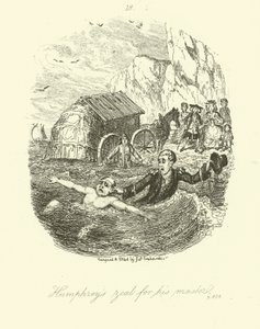 Tobias Smollett tarafından Humphry Klinker için İllüstrasyon by after George Cruikshank