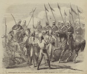 Yağma ile İsyancı Sepoys, Delhi yakınlarındaki bir HM 9. Lancers Partisi tarafından şaşırttı by after George Francklin Atkinson